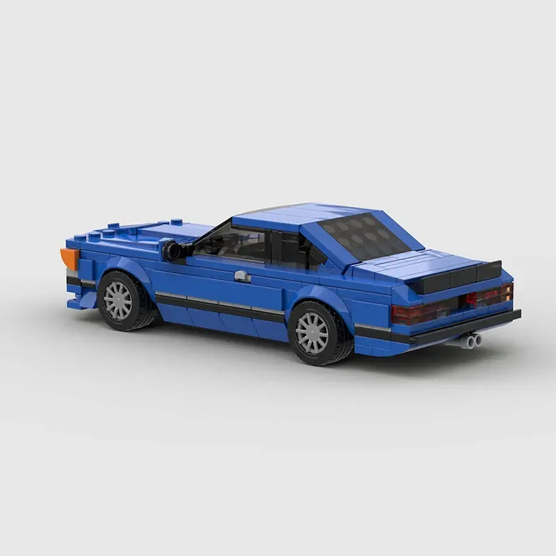 Blue BMW 635CSi building block lego toy car with pdf instructions