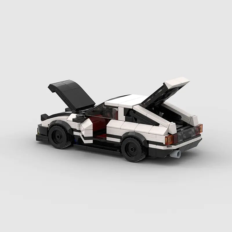 White and Black Toyota AE86 Levin building block lego toy car