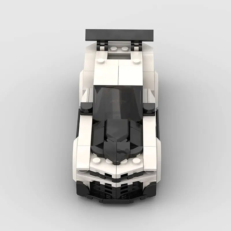 White Chevrolet Camaro ZL1  building block lego toy car with PDF instructions