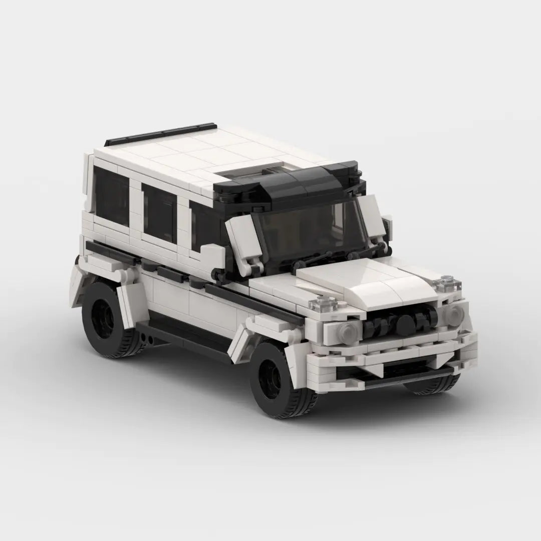 White Mercedes-AMG G63 Brabus building block lego toy car