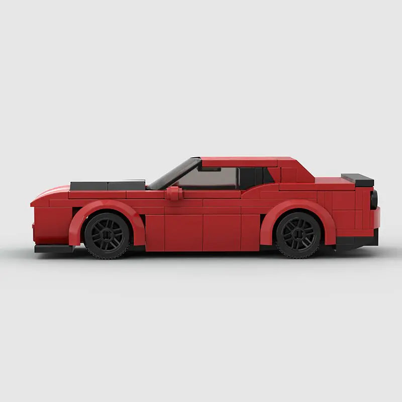 Red Dodge Challenger SRT Hellcat building block lego toy car