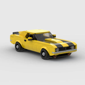 Yellow Chevrolet Camaro Z28 Retro building block lego toy car with PDF instructions