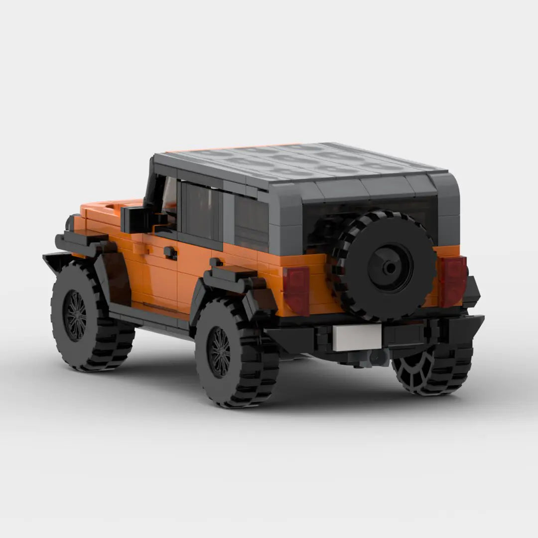 Orange Ford Bronco building block lego toy car