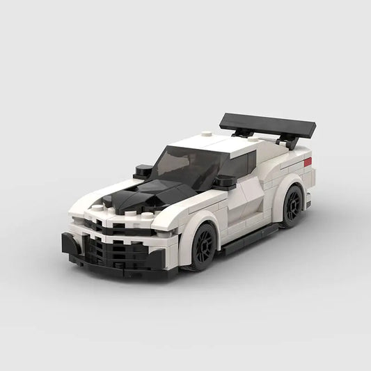 White Chevrolet Camaro ZL1 building block lego toy car