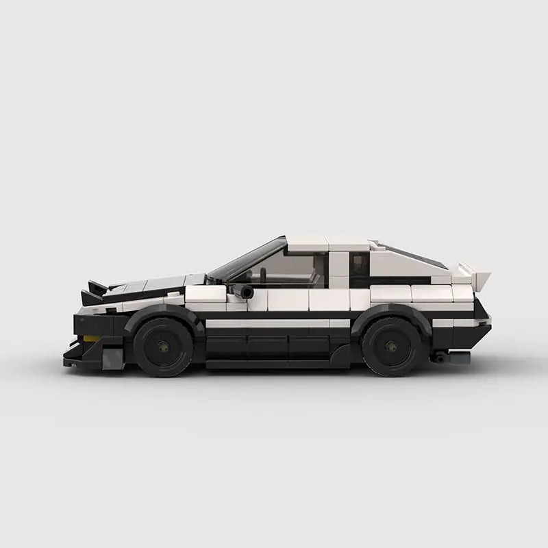 White and Black Toyota AE86 building block lego toy car