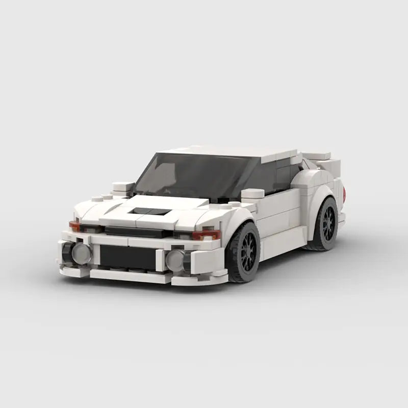 White Mitsubishi Lancer EVO 5 building block lego toy car