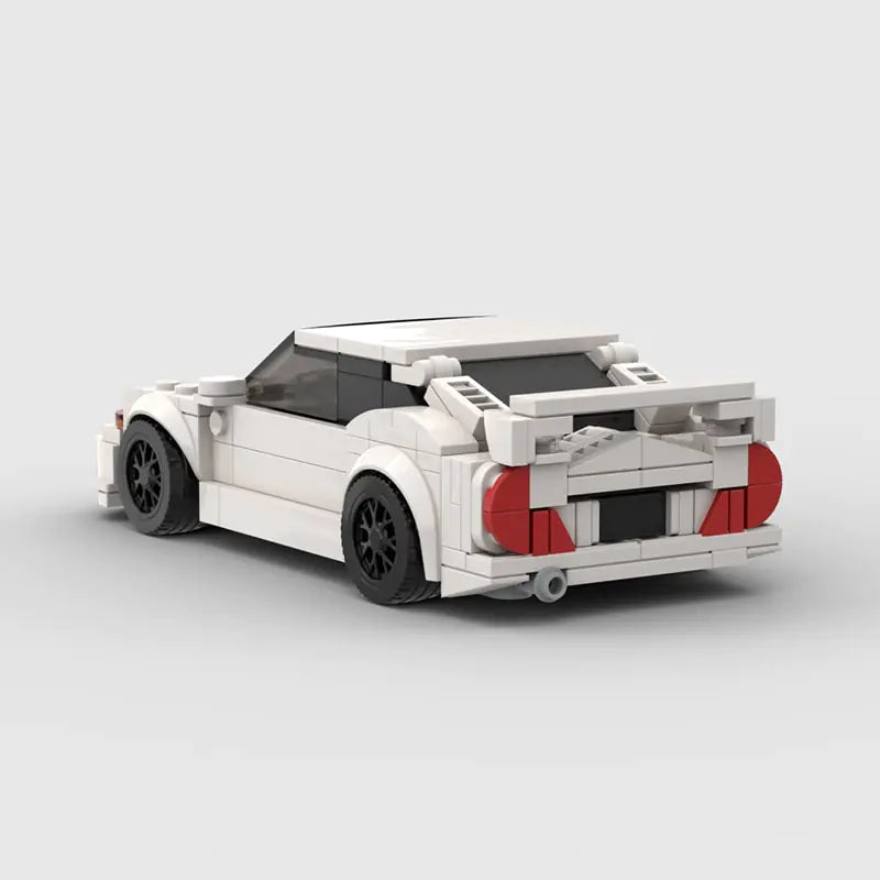 White Mitsubishi Lancer EVO 5 building block lego toy car