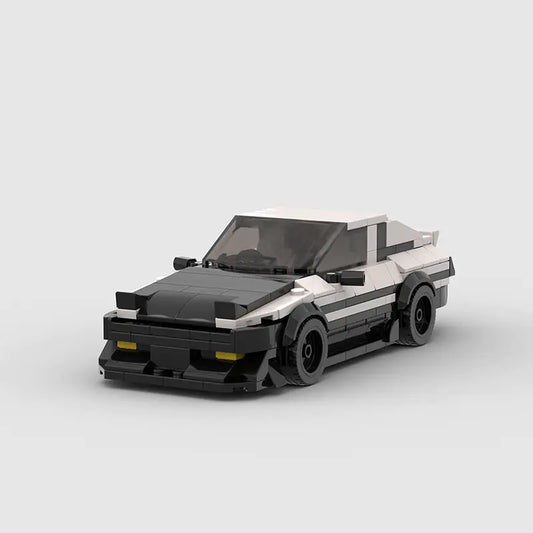 White and Black Toyota AE86 building block lego toy car