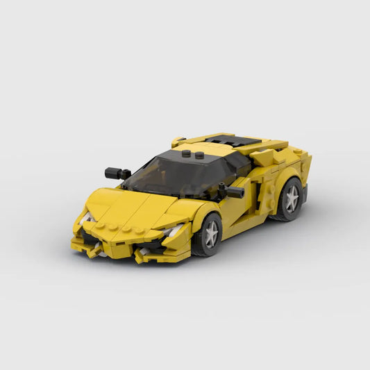 Yellow Lamborghini Aventador building block lego toy car