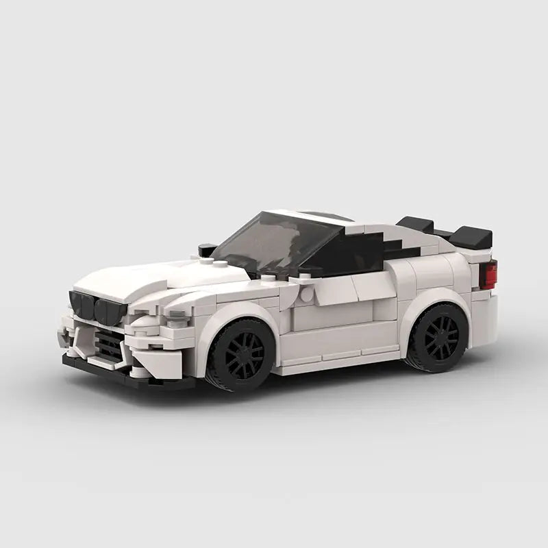 White BMW M2 309 piece building block toy car with PDF instructions