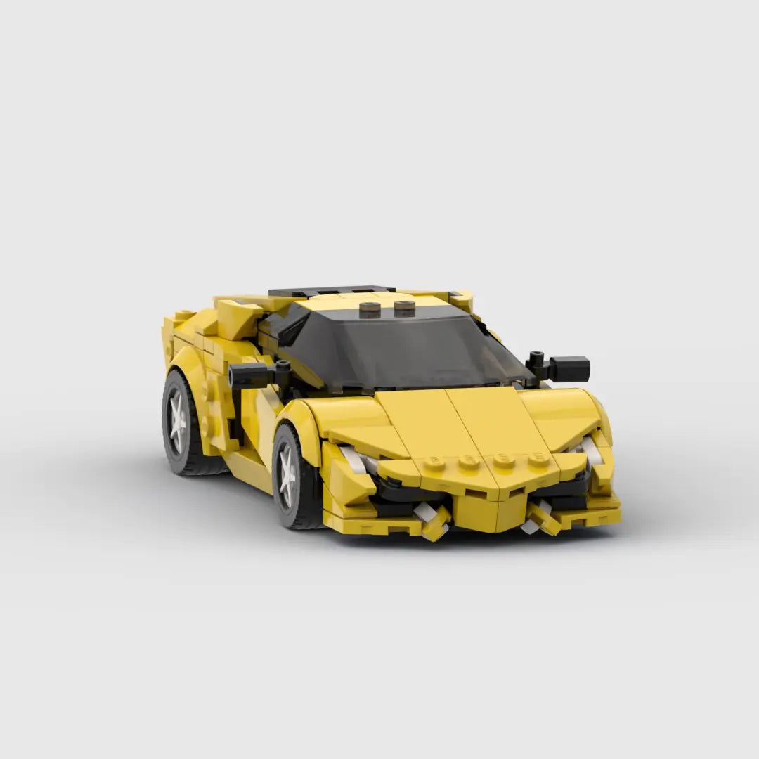 Yellow Lamborghini Aventador building block lego toy car