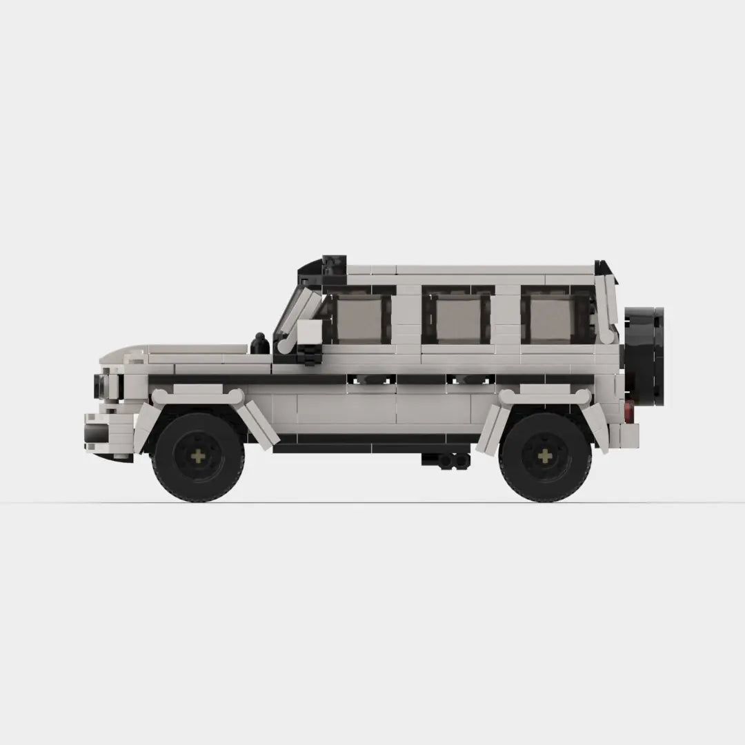 White Mercedes-AMG G63 Brabus building block lego toy car