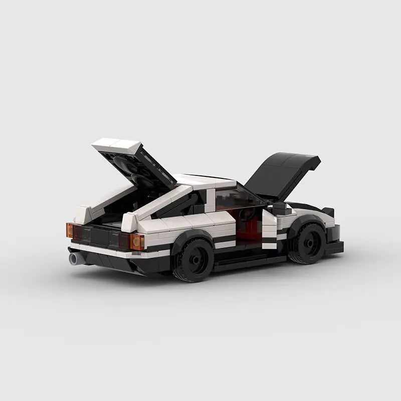 White and Black Toyota AE86 Levin building block lego toy car