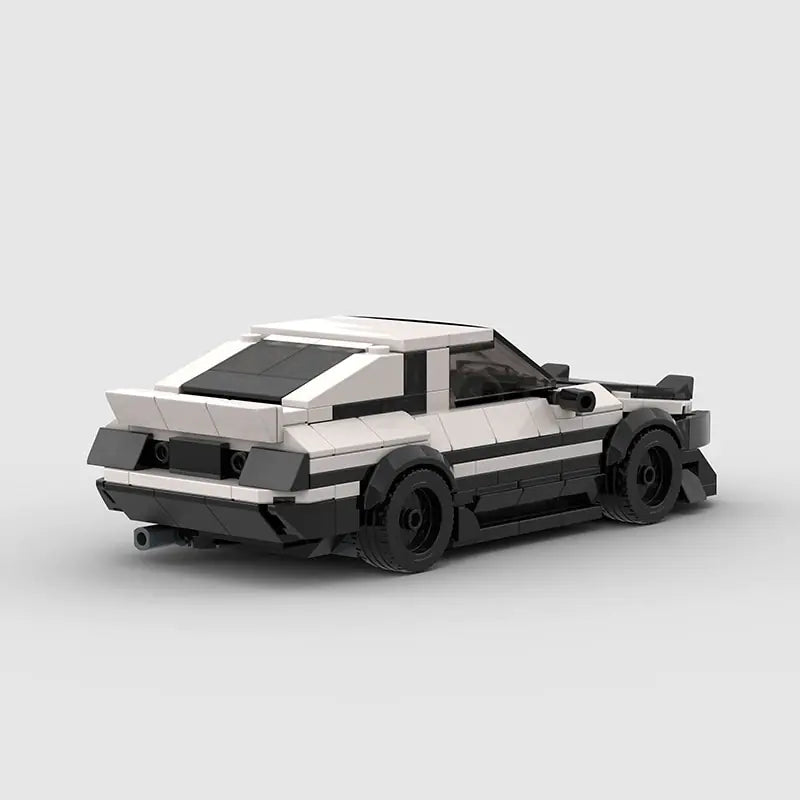 White and Black Toyota AE86 building block lego toy car