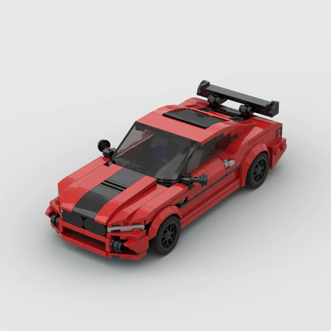 Red BMW M8 Sport building block toy car with PDF instructions