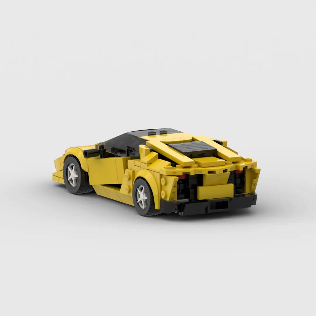 Yellow Lamborghini Aventador building block lego toy car