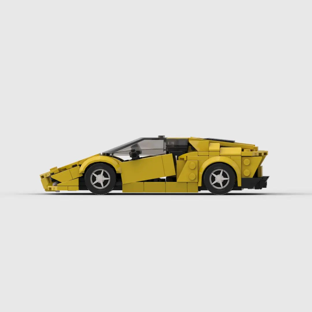 Yellow Lamborghini Aventador building block lego toy car