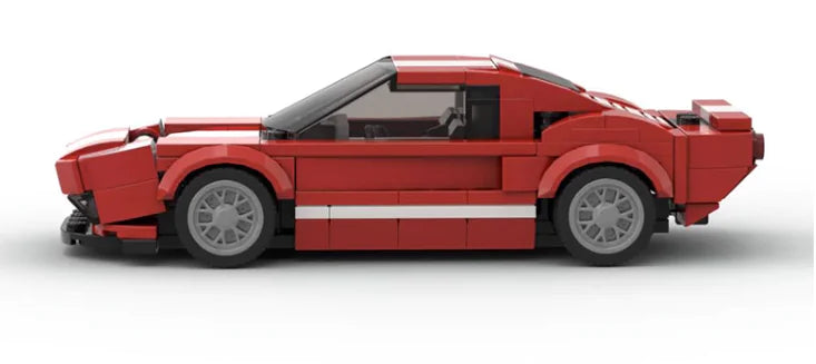 Red and White Ford GT building block lego toy car