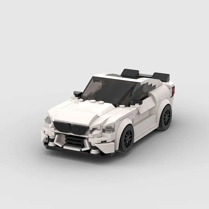 White BMW M2 309 piece building block toy car with PDF instructions