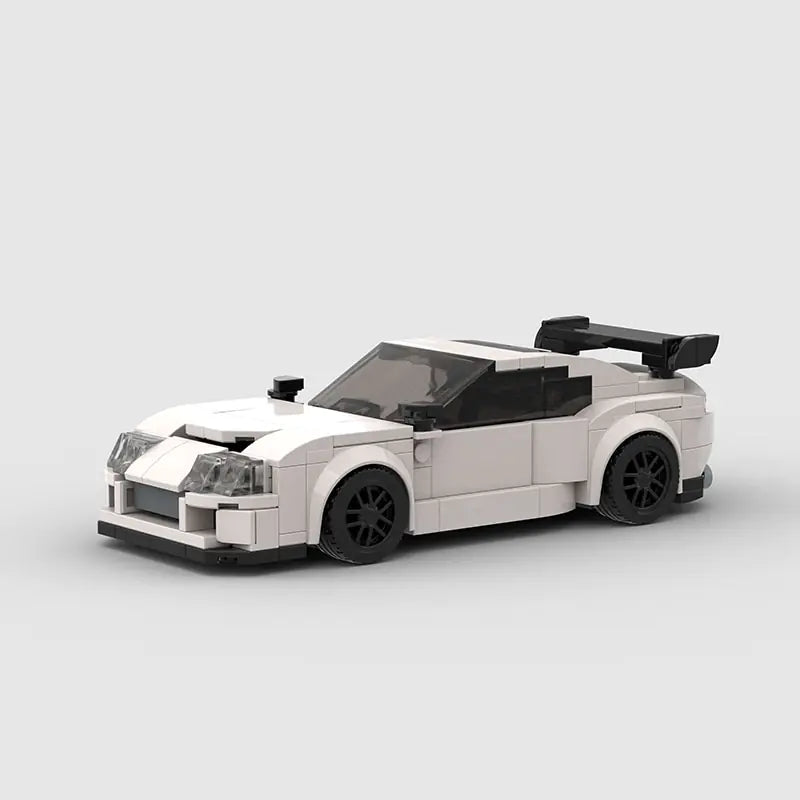 White Toyota Supra MK4 building block lego toy car