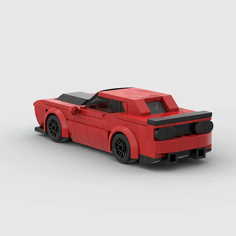 Red Dodge Challenger SRT Hellcat building block lego toy car