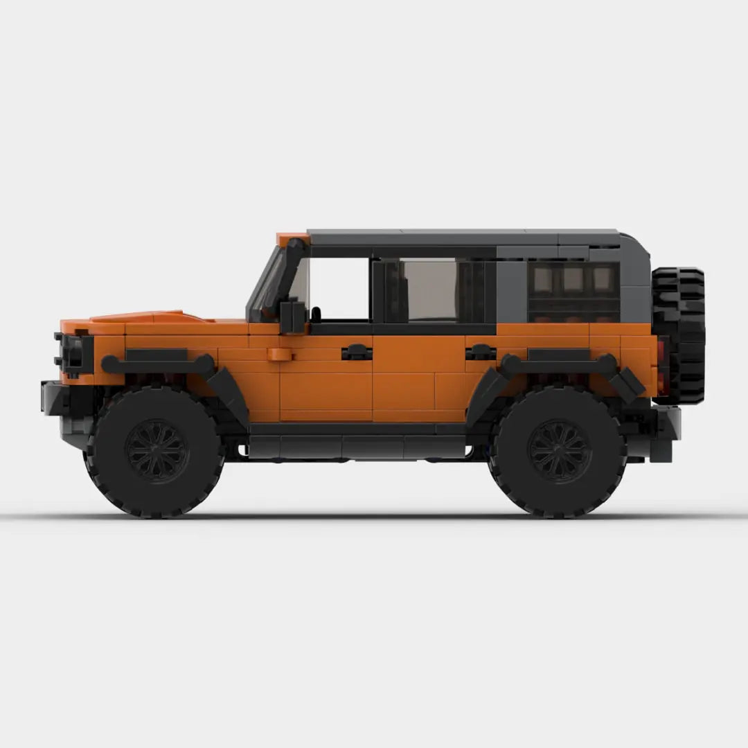 Orange Ford Bronco building block lego toy car