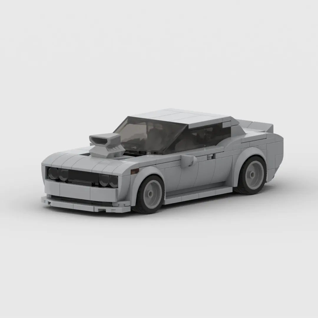 Grey Dodge Challenger building block lego toy car