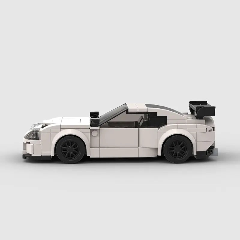 White Toyota Supra MK4 building block lego toy car