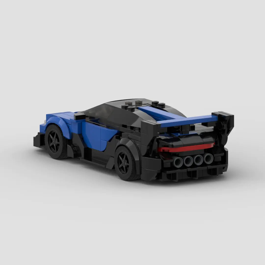 Blue and Black Bugatti Vision GT building block toy car with PDF instructions