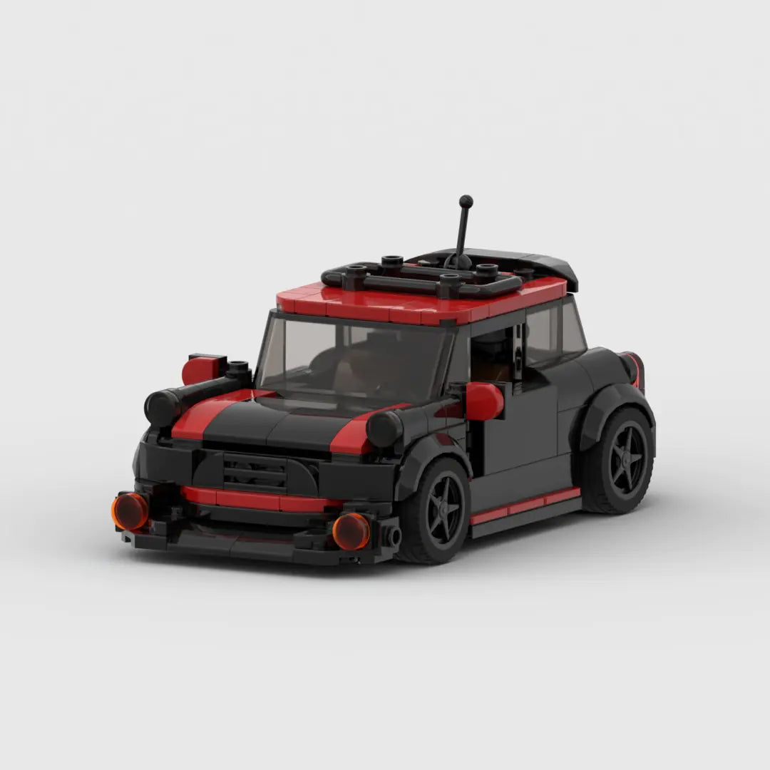 Black and Red Mini Cooper JSW building block lego toy car