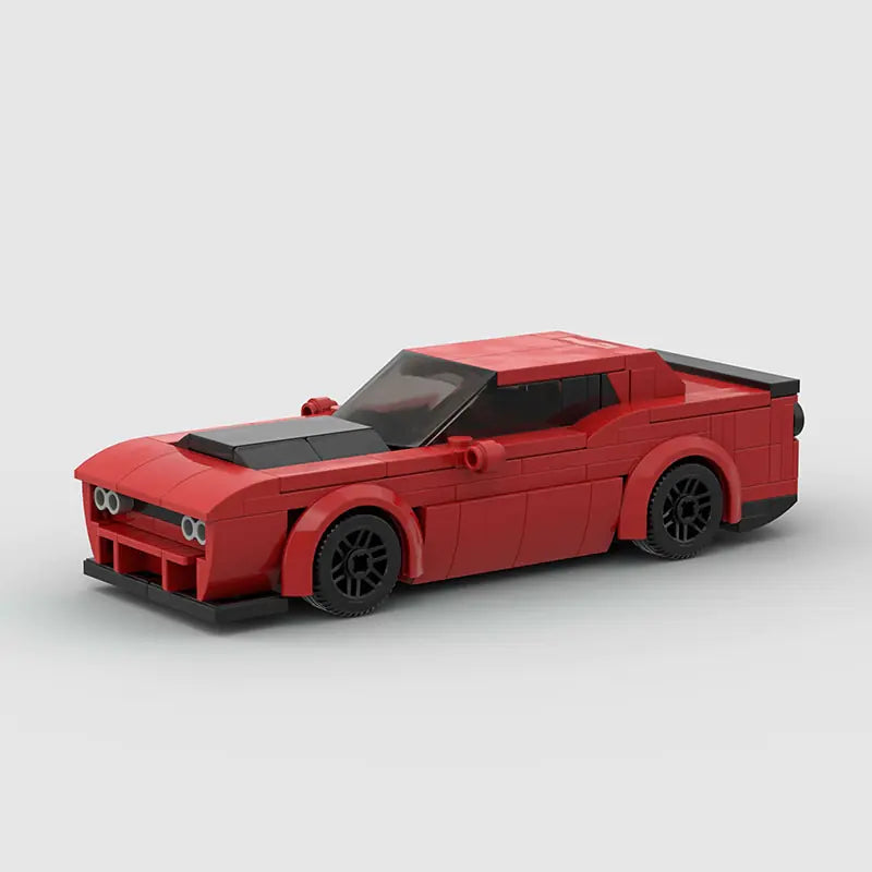 Red Dodge Challenger SRT Hellcat building block lego toy car