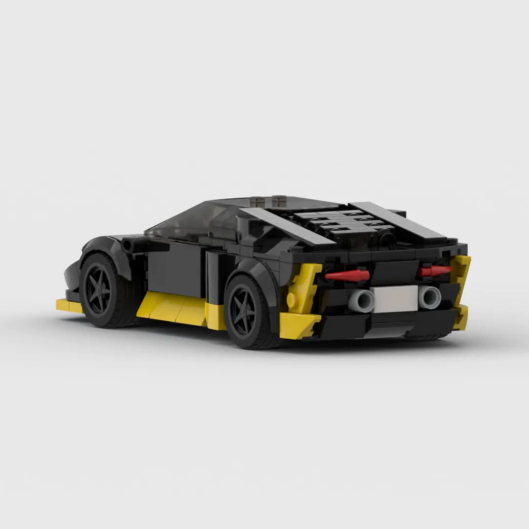 Black and Yellow Lamborghini Huracan building block lego toy car