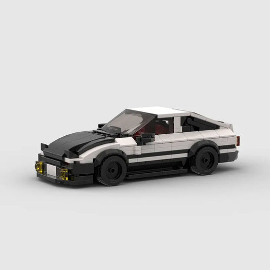 White and Black Toyota AE86 Levin building block lego toy car