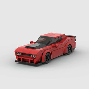 Red Dodge Challenger SRT Hellcat building block lego toy car