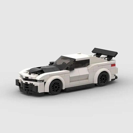 White Chevrolet Camaro ZL1 building block lego toy car