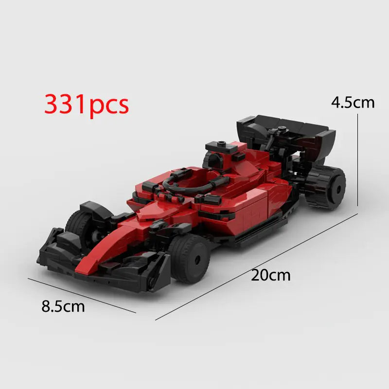 Red Ferrari F1 racing 331 piece building block lego toy car