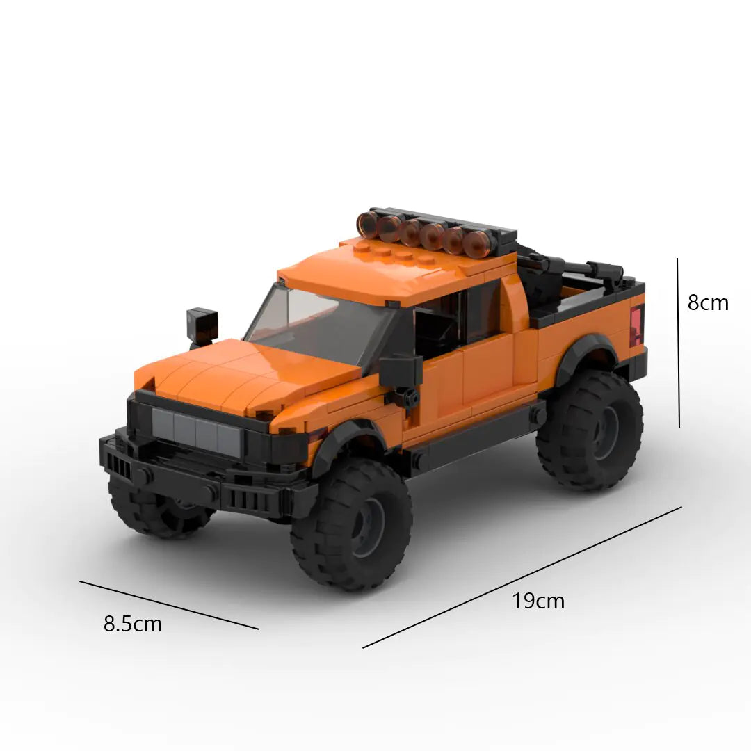 Orange Ford F150 building block lego toy truck