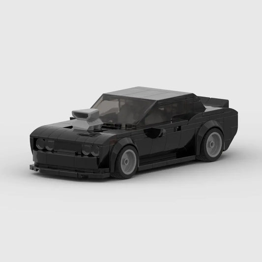 Black Dodge Challenger building block lego toy car