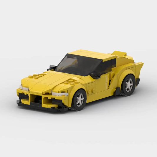 Yellow Toyota Supra GR building block lego toy car