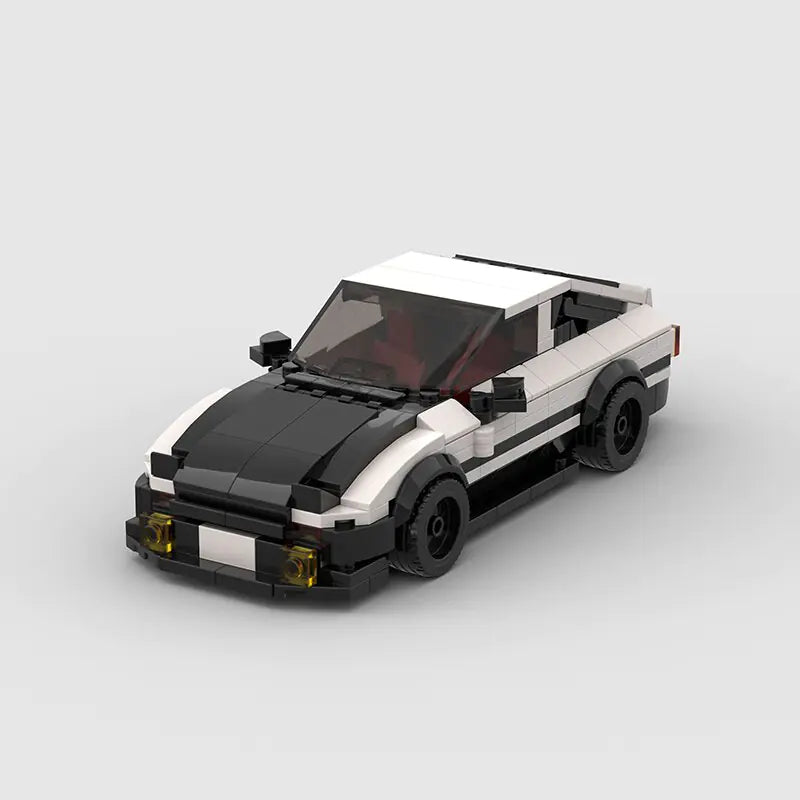 White and Black Toyota AE86 Levin building block lego toy car