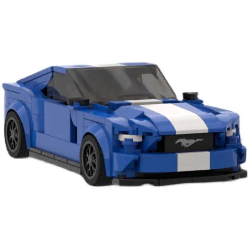 Black and White Ford Mustang building block lego toy car