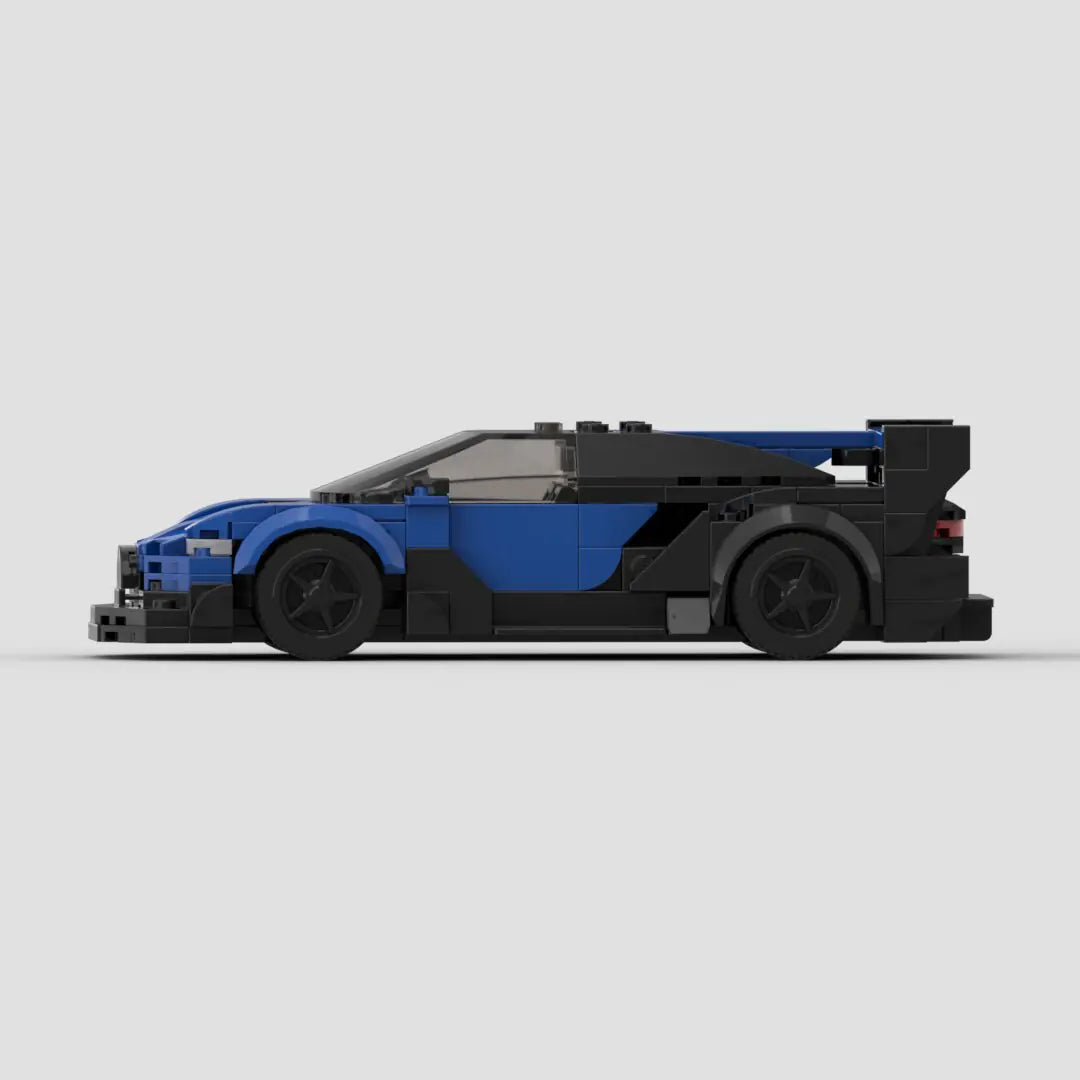 Blue and Black Bugatti Vision GT building block toy car with PDF instructions