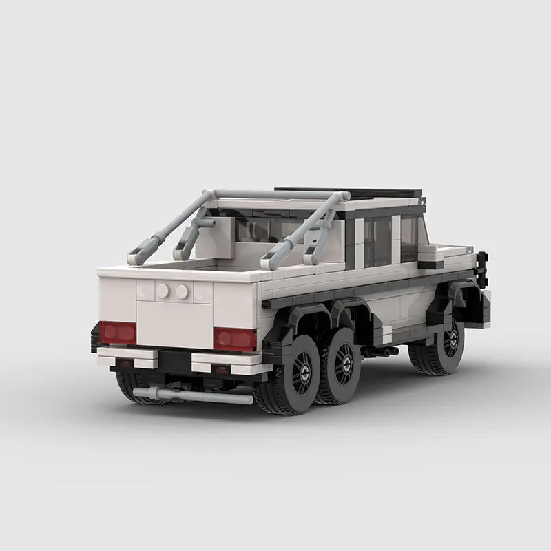 White Mercedes-AMG G63 6x6 building block lego toy car