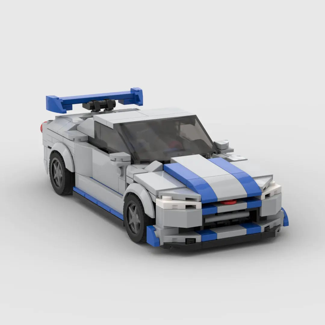 Pink Gt R R34 Lego Lego Nissan GTR R34 - Building Blocks Model Car | Mini Auto Blocks