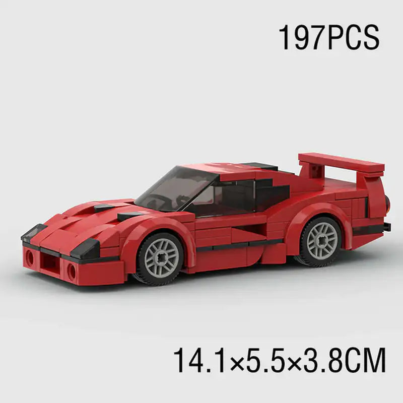 Red Ferrari F40 197 piece building block lego toy car