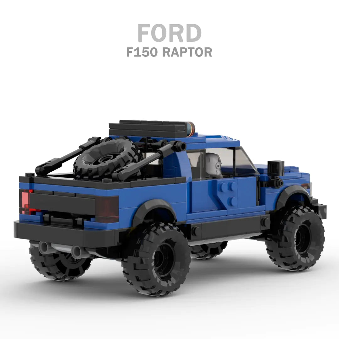 Blue Ford F150 building block lego toy truck