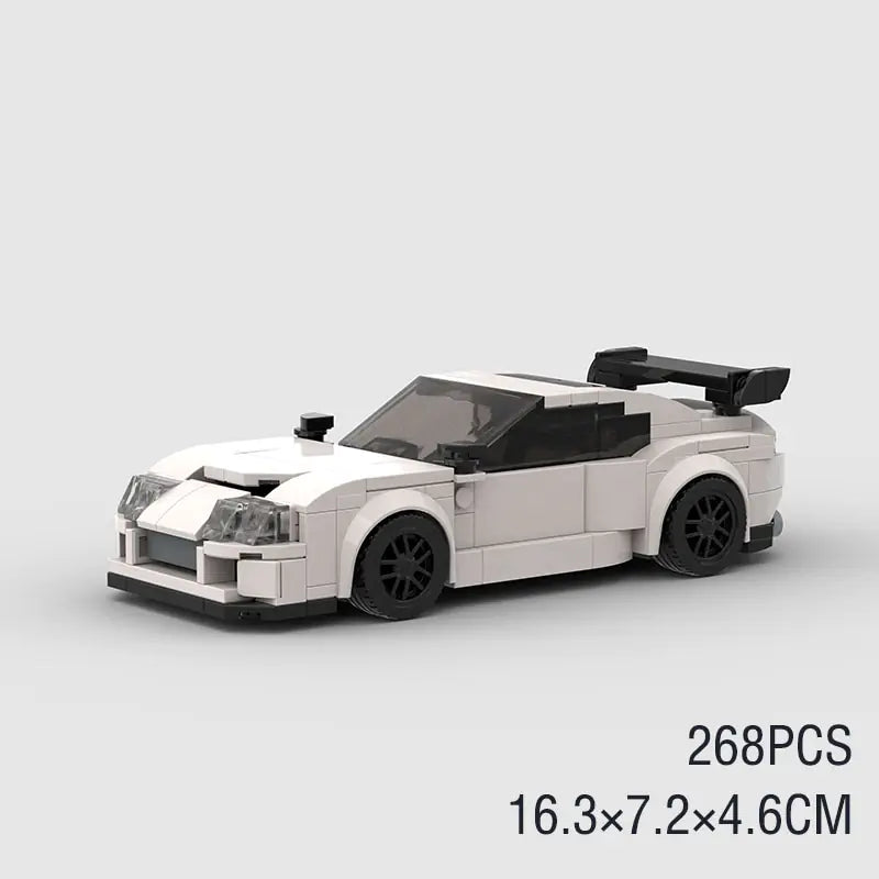 White Toyota Supra MK4 268 pieces building block lego toy car